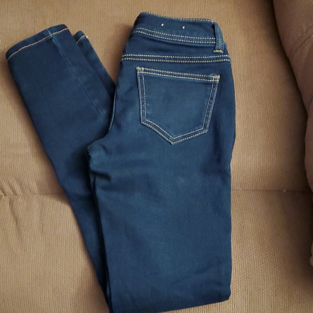 Size 0 dark wash straight leg jeggings